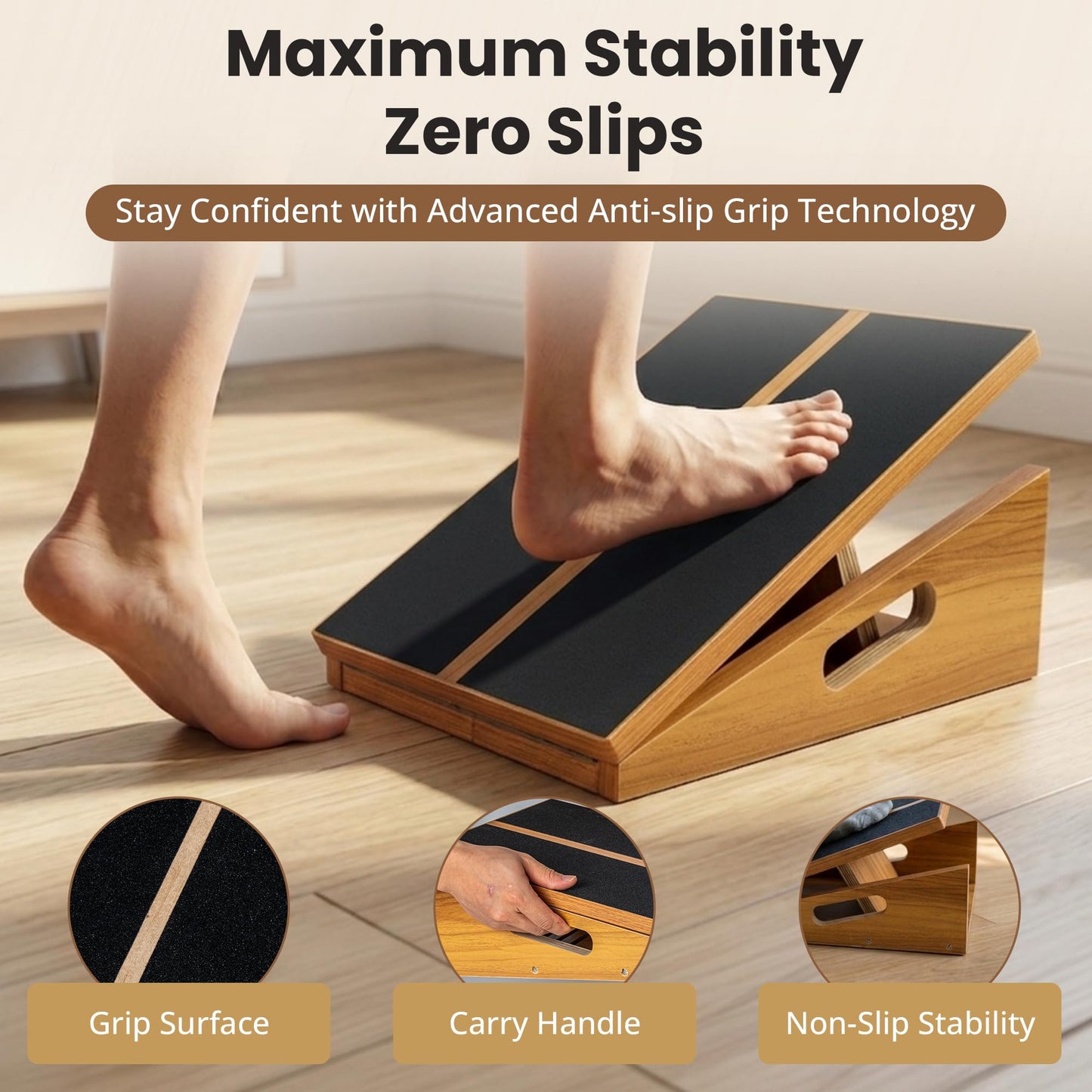 Slant Board for Exercise - 500 lb Weight Capacity, Calf Stretch Board, Stretch & Mobility Board for Physical Therapy Anti Slip Design with 5 Angle Adjustable Incline Board for Knee Ankle Pain Relief