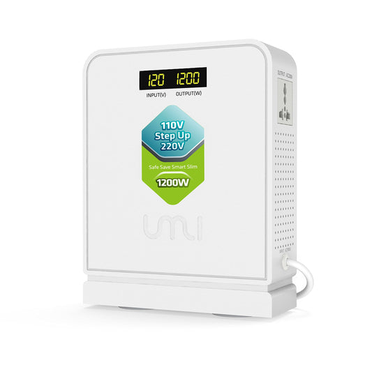 UMI 1200W Step Up Voltage 110v to 220v Converter, Heavy Duty Power Transformer 110v to 220v, Power Converter for Large Capacity Equipment, Step Up Transformer 110 to 220 Volt for Europe Appliance