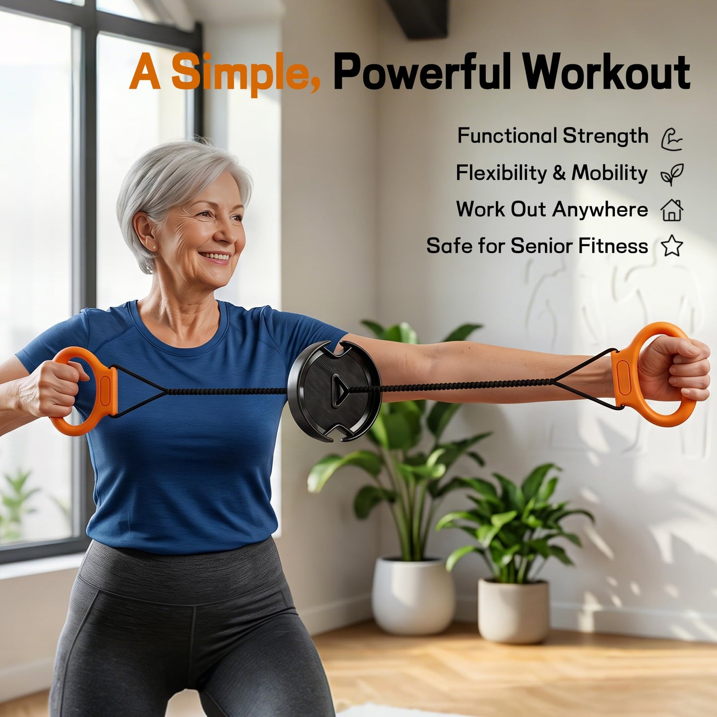 Hiaaop Portable Chest Expander and Upper Body Workout Equipment, Adjustable Resistance Band with Twisting Tension Dial, Arm Exerciser and Chest Fly Machine for Home Gym Strength Training
