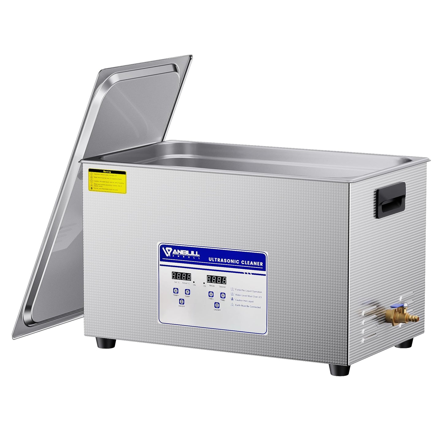 Anbull 22L/5.8Gal 480W Industrial Ultrasonic Cleaner Machine with 304 Stainless Steel and Digital Timer Heater for Wrench Tools Industrial Parts Mental Instrument Apparatus Cleaning