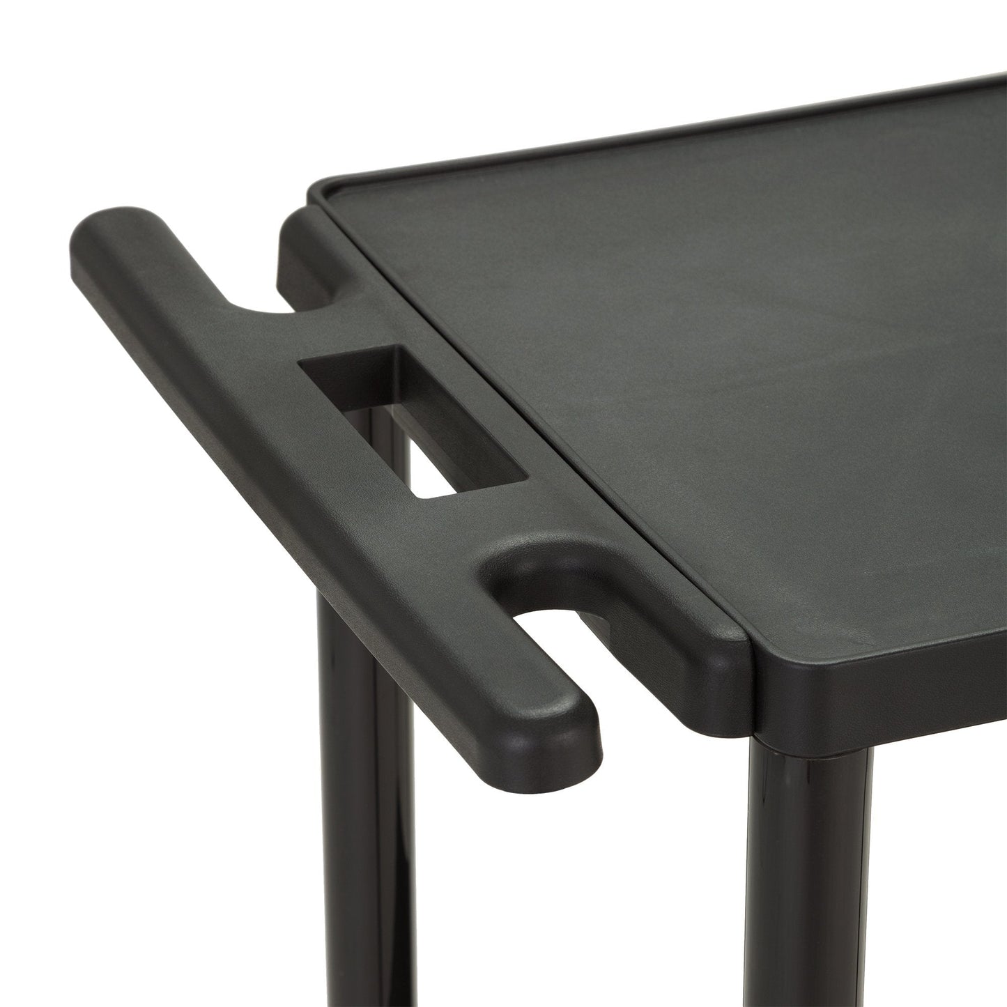 Norwood Commercial Furniture 2-Tier Mobile Utility AV Cart with Casters, Rolling Presentation and Media Cart on Wheels, Black