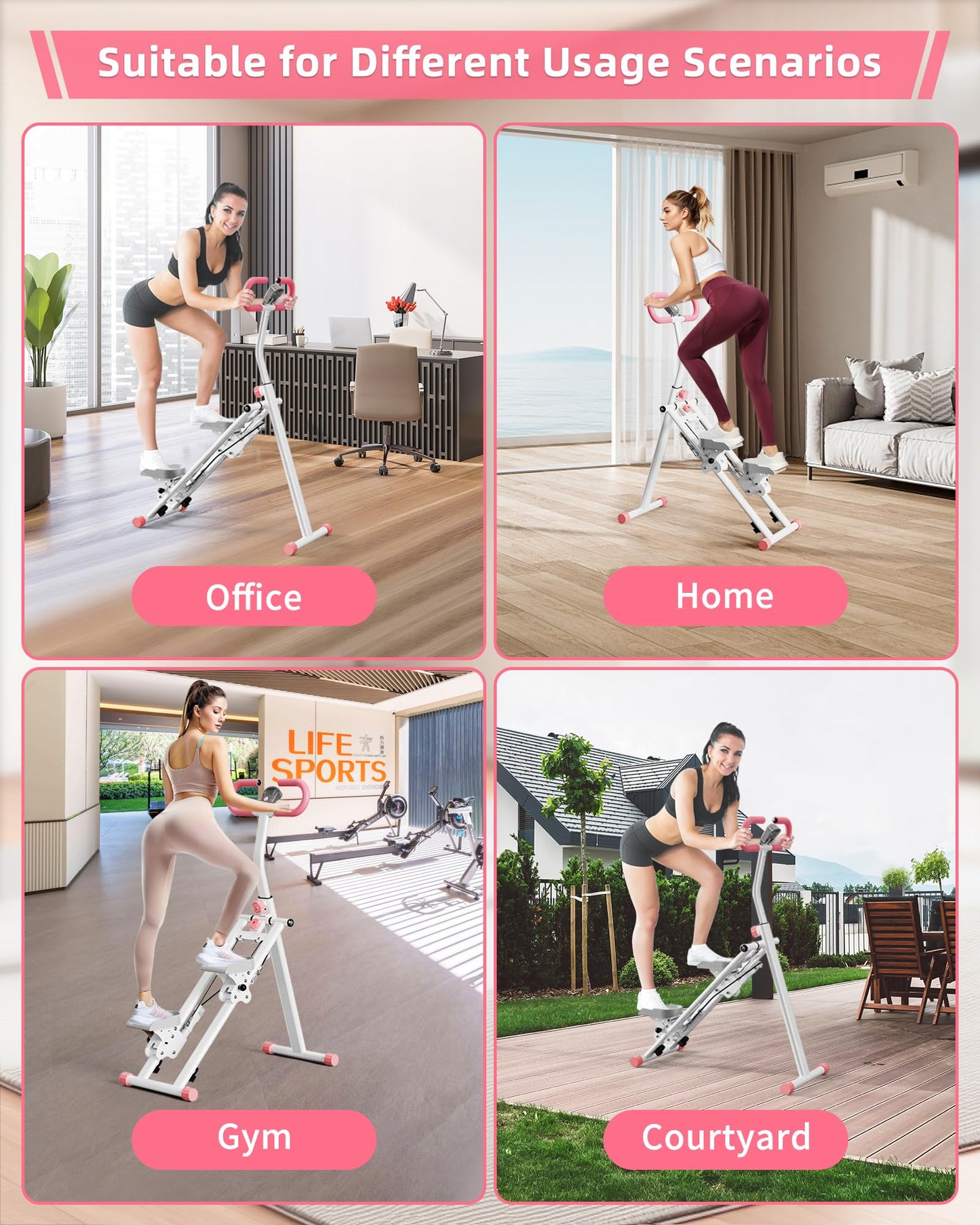 Stair Stepper for Home, Vertical Climber Workout Machine with Handlebar for Full Body Exercise Stair Climber Machine with Stable Frame & 3 Adjustable Height