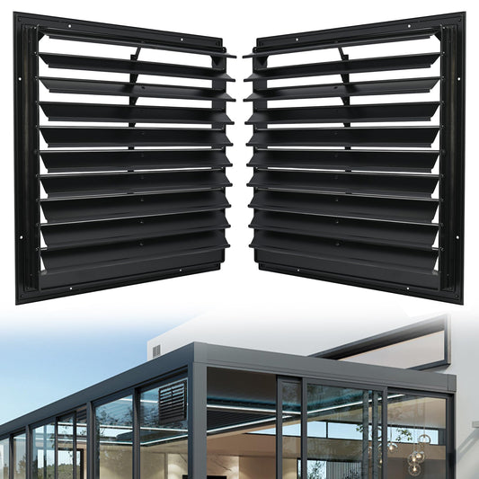 YAGEANNL 20 Inch Automatic Exhaust Shutter Louver Vent, 2Pcs Aluminum Gravity Shutters Louver for Windows Outside, Home Attics, Greenhouse Vent