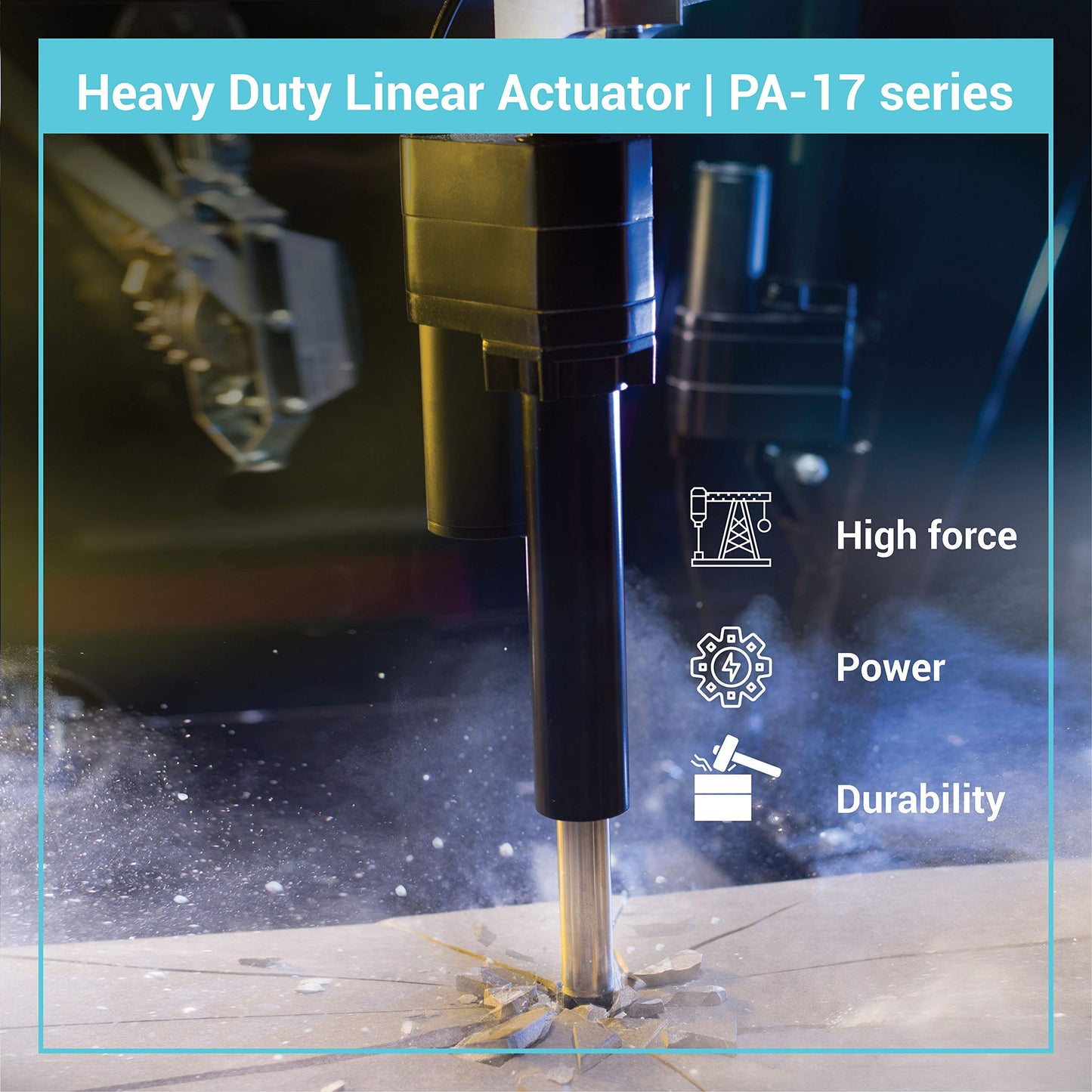 Progressive Automations 12V High Force Industrial Linear Actuator - 18 Inches Stroke, 2000 lbs Force, Positional Feedback, Built-in Potentiometer, Heavy Duty, IP65 Protection