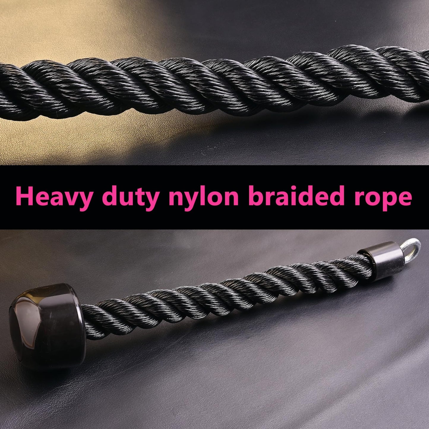 Heavy Duty Tricep Rope Compatible with Pulldown Bowflex Cable Machine, Easy to Grip & Non Slip Cable Attachment Ideal for Home Gym Pull Down System