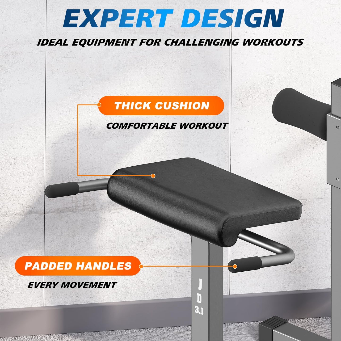 Marcy Adjustable Hyperextension Roman Chair / Exercise Hyper Bench JD-3.1 Dark grey