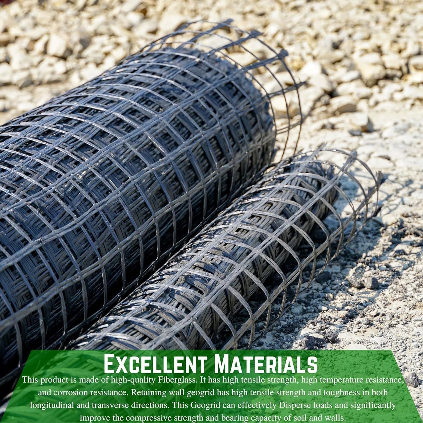 Farm Plastic Supply - Retaining Wall Geogrid - Driveway Stabilization Grids, Gravel Grid Walls Geocell Geogrid for Retaining Wall (4' x 50')