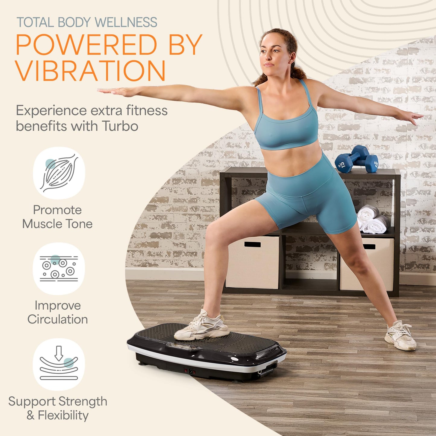 LifePro Turbo 3D Vibration Plate Exercise Machine - Dual Motor Oscillation, Pulsation + 3D Motion Vibration Platform | Full Whole Body Vibration Machine for Home Fitness & Weight Loss. (Black)