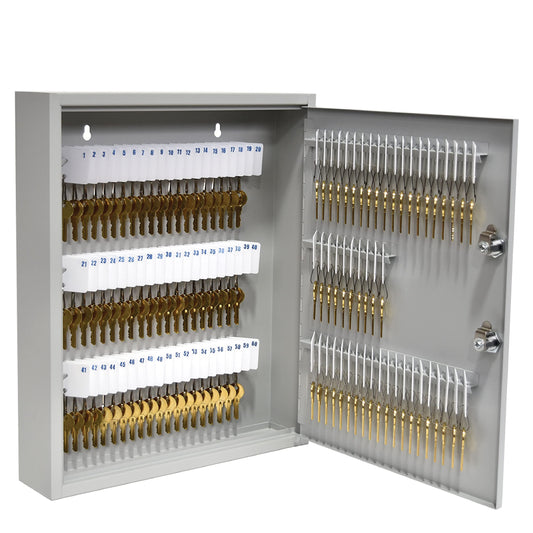 STEELMASTER by BankSupplies 110 Key Cabinet | Dual Lock Control Key Box | Welded 22 Gauge Steel Construction | Scratch Resistant | Write-On Key Tags for Easy Identification