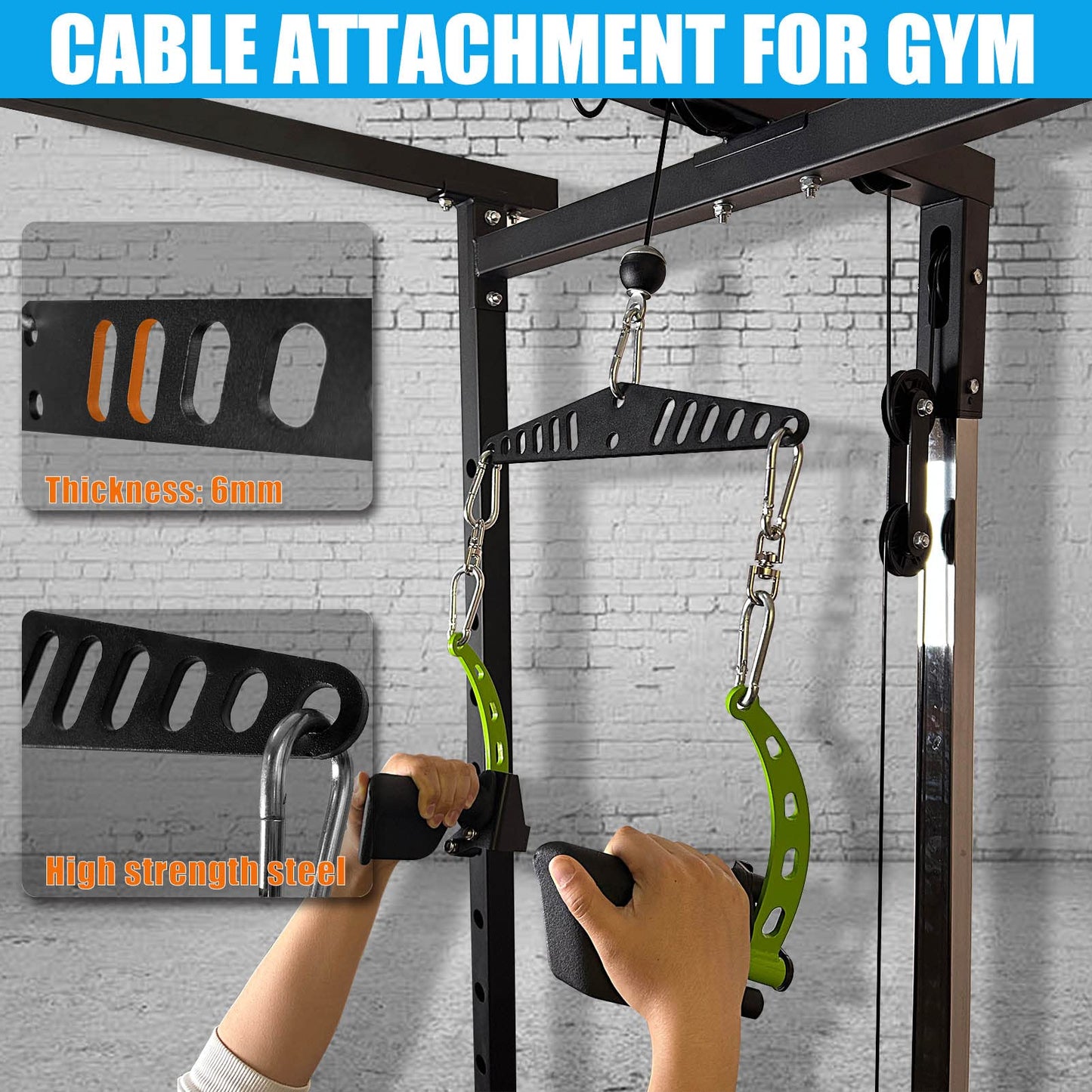 Multi-Grip Lat Pull Down Bar for Home Gym Fitness, Spreader Plate Lat Pulldown Attachments for Pulley System Cable Machine, Fit for Double or Single Exercise Handle (Multi Hole Bar 1)