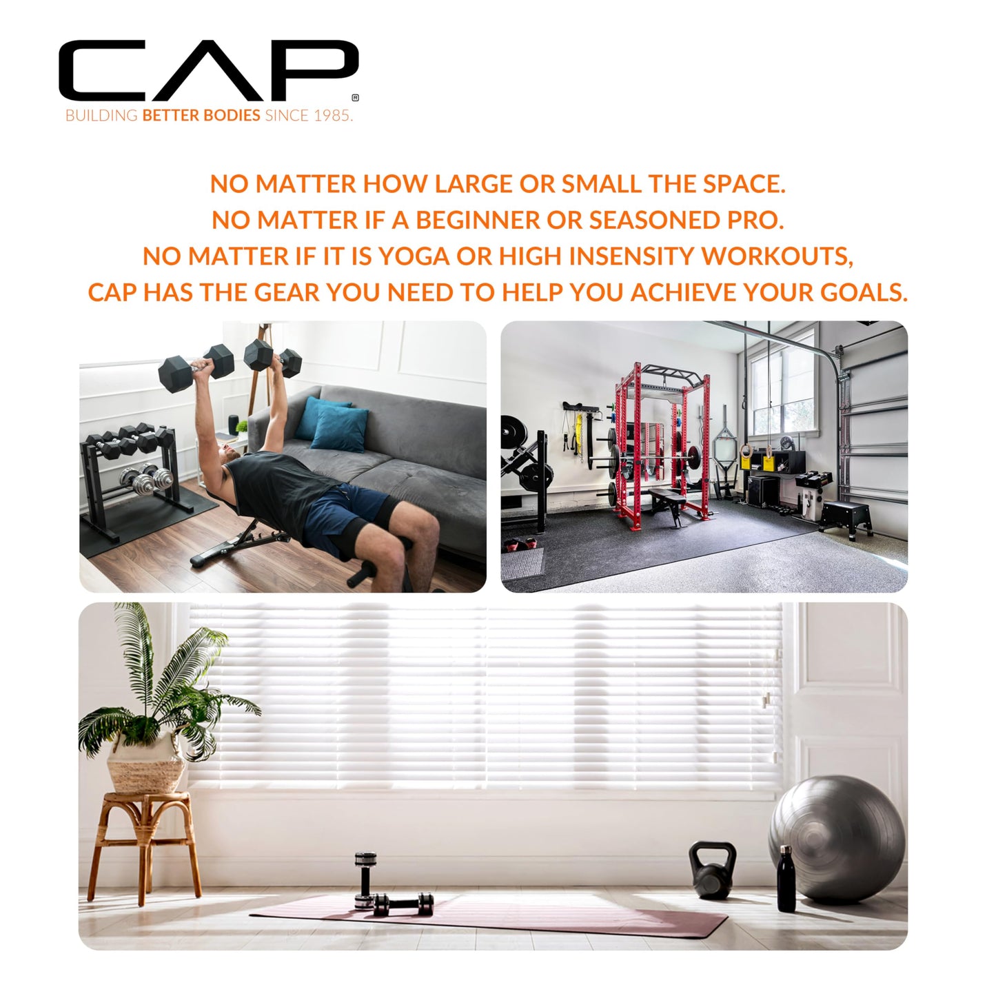 CAP Barbell FM-8000F Deluxe Power Rack, Orange