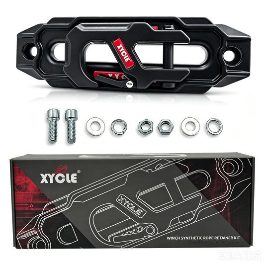 XYCLE WinchFairleadWithTowHook，WinchSynthetic Rope Fairlead, ForgedWinchHook，for 10000 lb. - 20000 lb Towing SUV Truck Trailer Jeep ElectricWinches, 10 in.(254 mm) Mounting Size (Black)