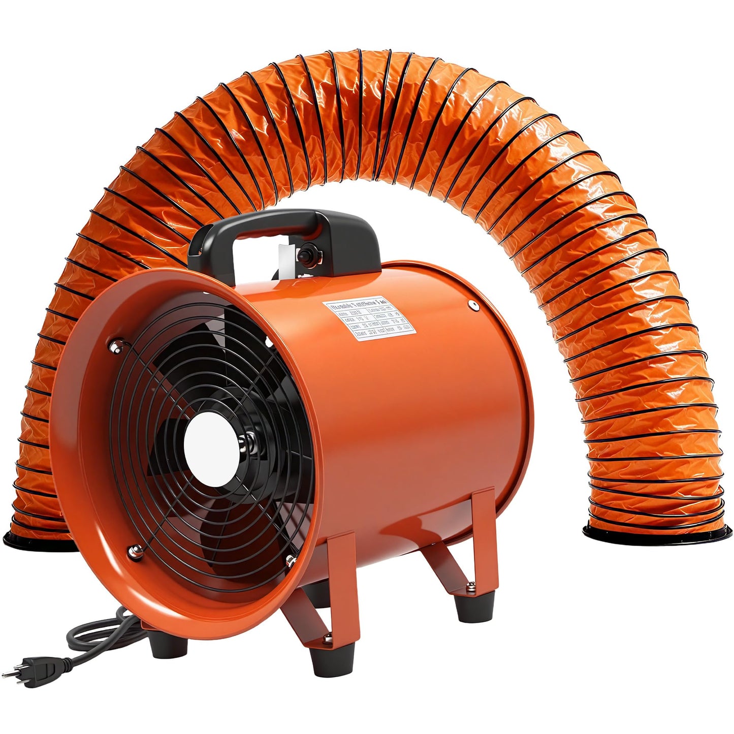 dreamdragon Upgraded 10-Inch Utility Blower Fan，Portable Industrial Exhaust Fan with 16.4ft Flexible Duct Hose，3300 RPM Low-Noise Ventilator for Workshops Warehouses and Basements