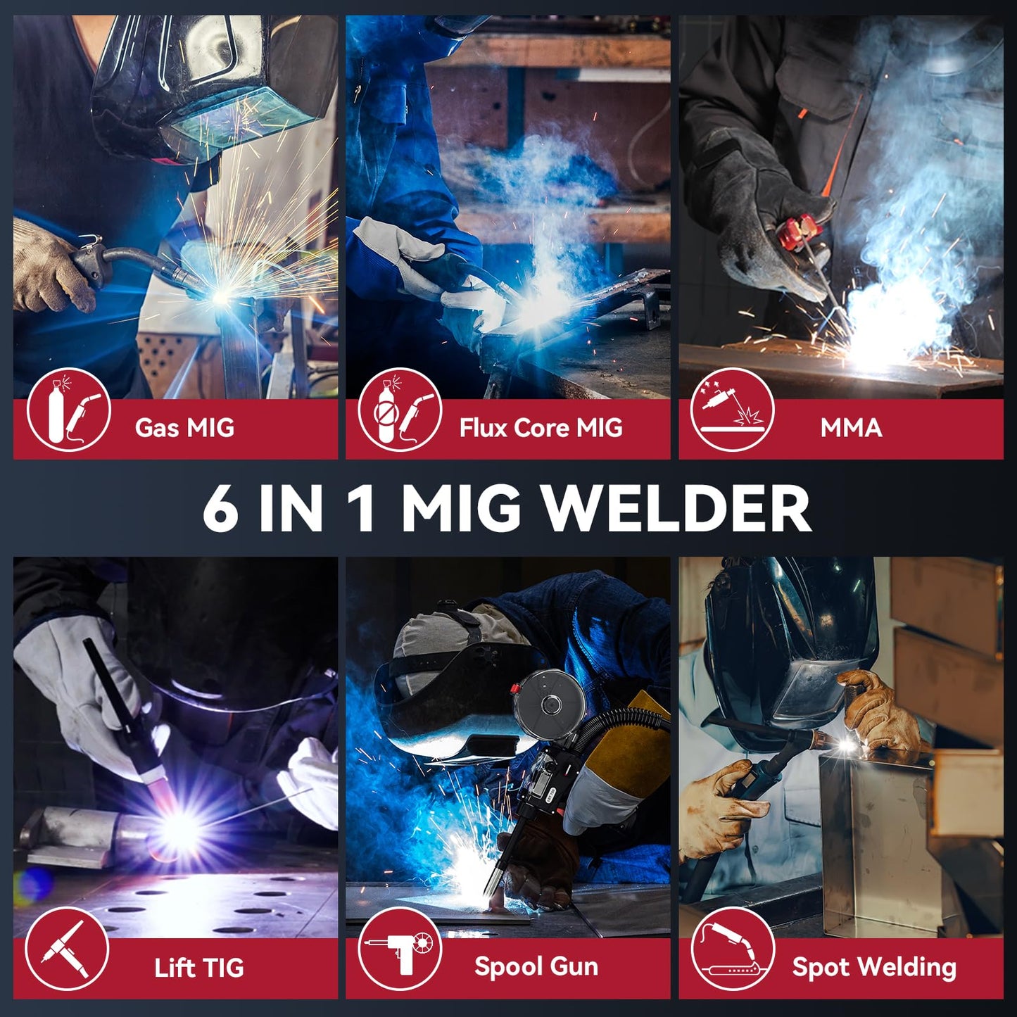 ARCCAPTAIN 250A MIG Welder WITH 300AMP Welding Electrode Holder
