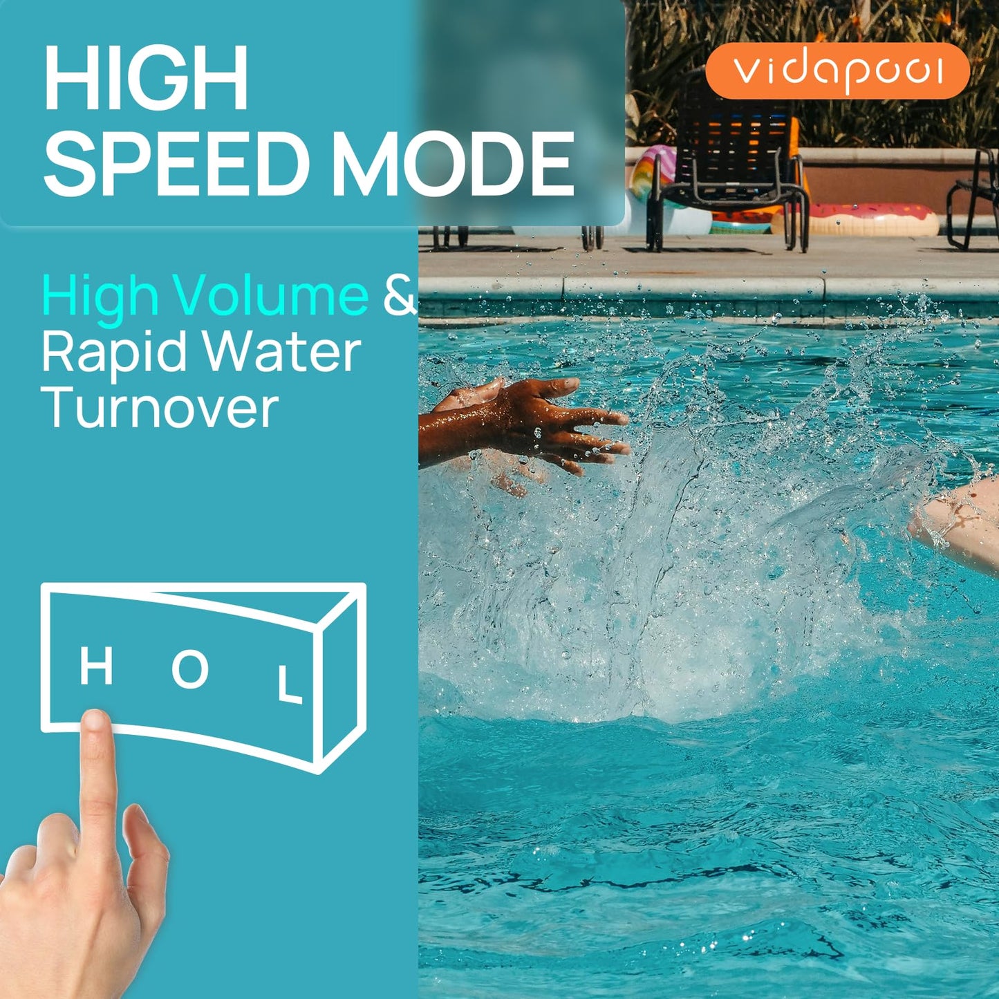 VIDAPOOL In/Above Ground Pool Pump Self Primming High Flow,Grey