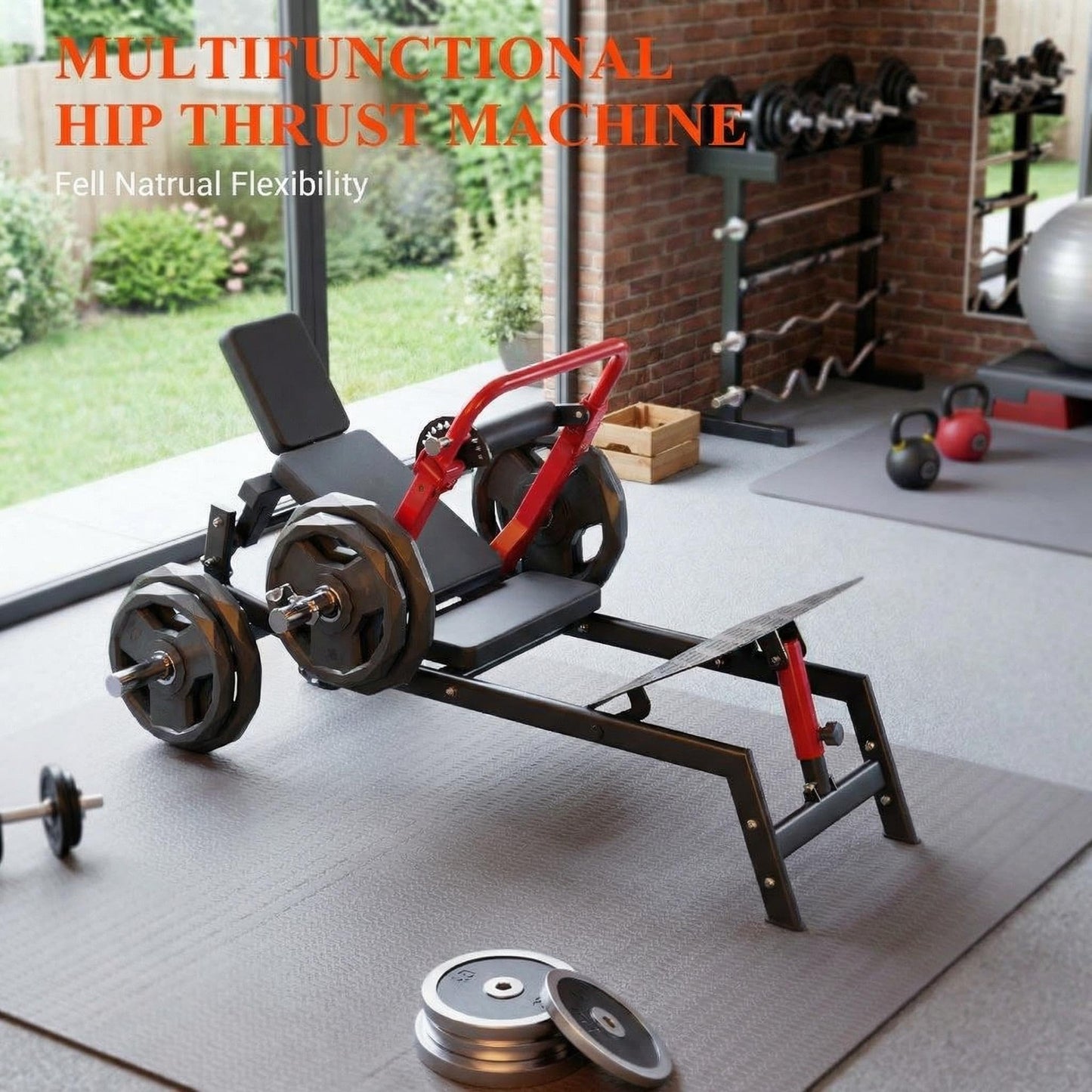PeacefulHues Heavy Duty Hip Thrust Machine for Home Gym – 900LBS Capacity, Plate-Loaded Glute Bridge Trainer – Adjustable Footboard, Non-Slip Padding, Weight Holder – Butt Exercise & Strength Training