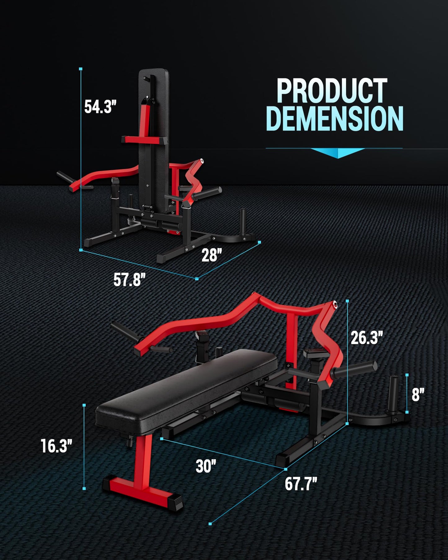 GAOMON Adjustable Bench Press Machine - 1250LBS Capacity Chest Press with Independent Converging Arms for Chest, Shoulder, AB Workouts ,Home Gym Equipment
