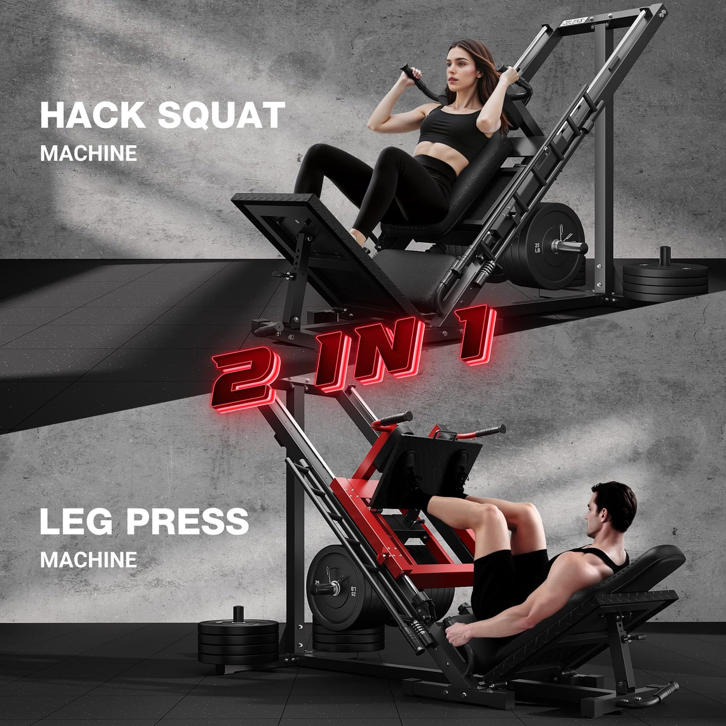 JELENS Leg Press Hack Squat Machine, Leg Machine for Home Gym with Linear Bearing, L11 Professional Adjustable Leg Exercise Machine, Lower Body Workout