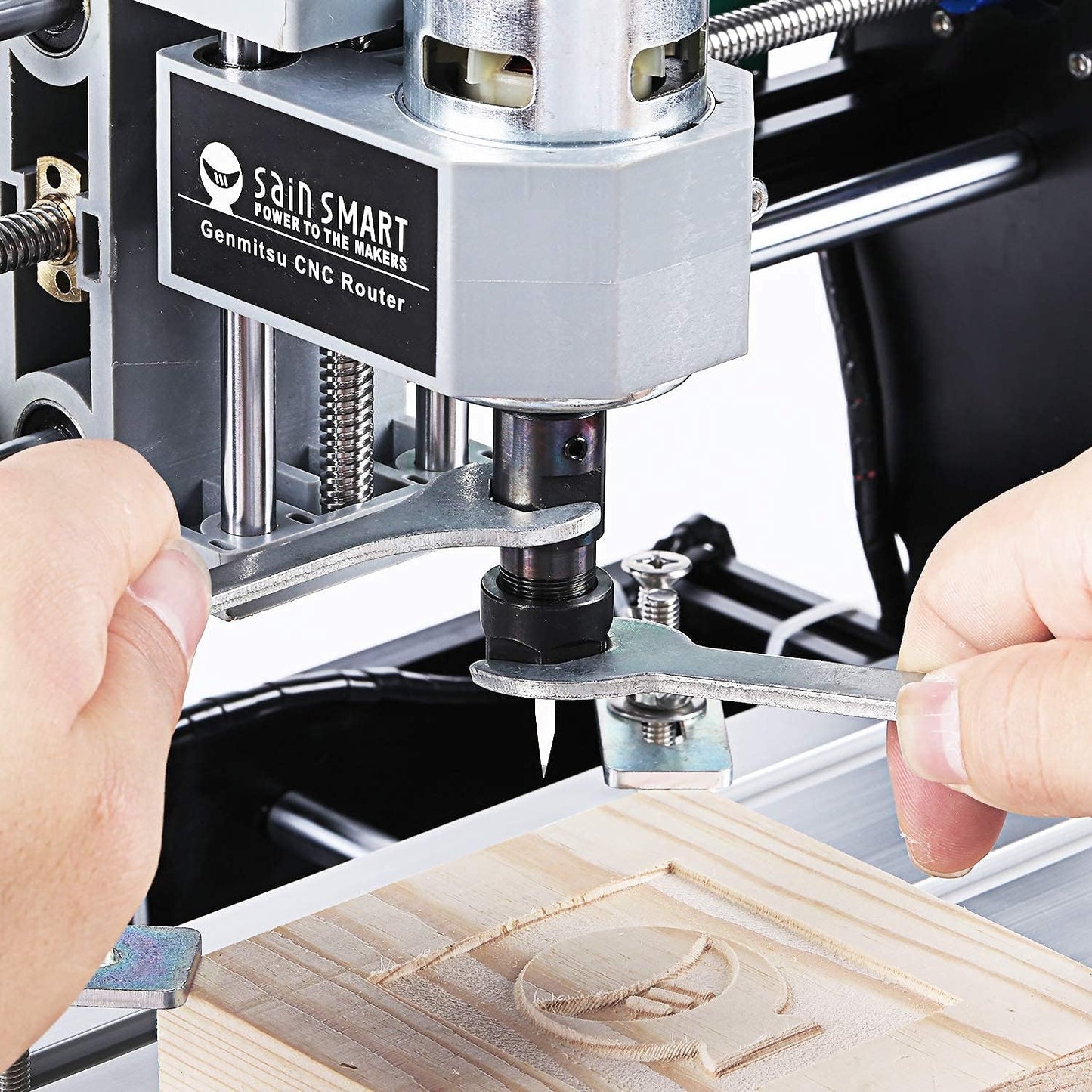 Genmitsu CNC 3018-PRO Router Kit GRBL Control 3 Axis Plastic Acrylic PCB PVC Wood Carving Milling Engraving Machine with Offline Controller, XYZ Working Area 300 x 180 x 45mm