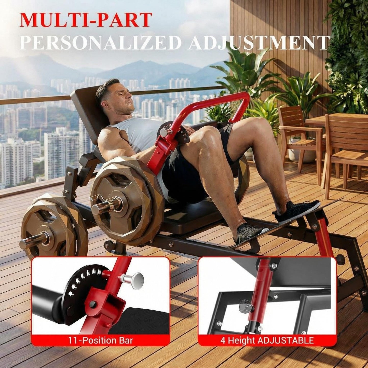 PeacefulHues Heavy Duty Hip Thrust Machine for Home Gym – 900LBS Capacity, Plate-Loaded Glute Bridge Trainer – Adjustable Footboard, Non-Slip Padding, Weight Holder – Butt Exercise & Strength Training