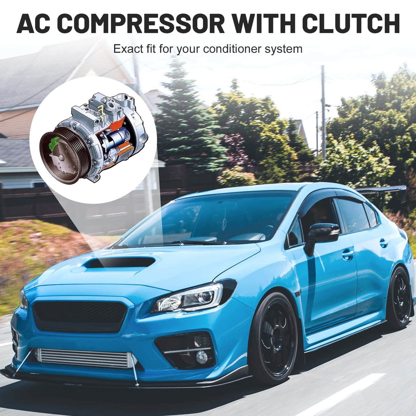 New AC Air Condition Compressor with Clutch for 2013-2015 Nissan Tsuru 1.6 1.6L, 13-15 Nissan Sentra 1.8 1.8L 97585 98585