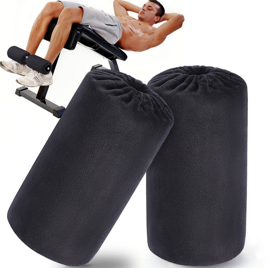 Foot Foam Pads Rollers Replacement with Luxury Plush Cover - Sweat-Wicking & Easy Clean, Cloud-Like Comfort for Home Gym Leg Extension, Weight Bench, Inversion Table - Fits 1-Inch Tube (2PCS)
