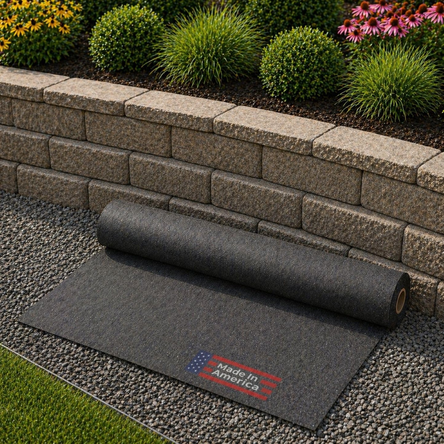 Sandbaggy Retaining Wall Fabric | Non-Woven Geotextile Filter Fabric (8 oz) – Drainage Fabric for Behind Retaining Walls & Landscape Use – USA Made (10 ft x 50 ft Roll)