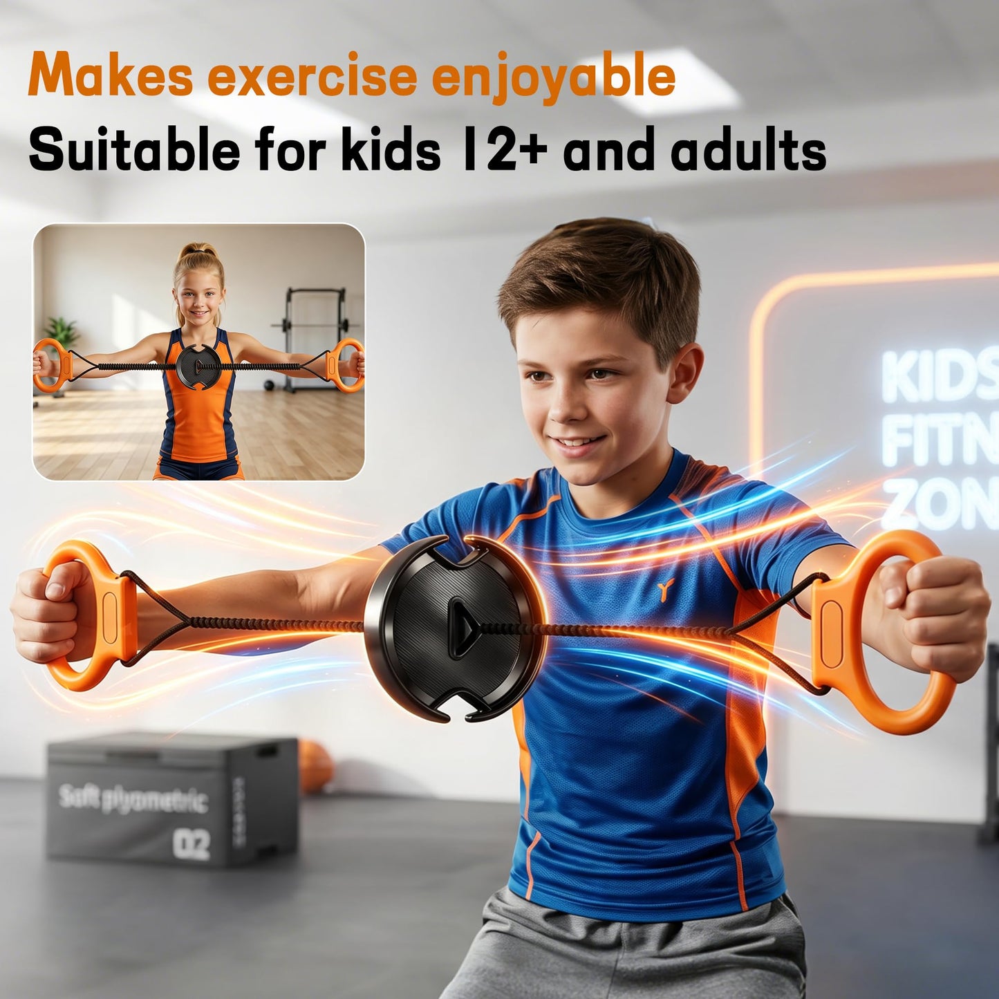 Hiaaop Portable Chest Expander and Upper Body Workout Equipment, Adjustable Resistance Band with Twisting Tension Dial, Arm Exerciser and Chest Fly Machine for Home Gym Strength Training
