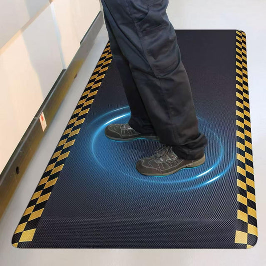 3 Packs Anti Fatigue Mat for Industrial - 39"x20" Standing Floor Mat with Safety Yellow Border, Ergonomic Work Mat for Warehouse, Garage, Public - Relieves Back & Leg Pain