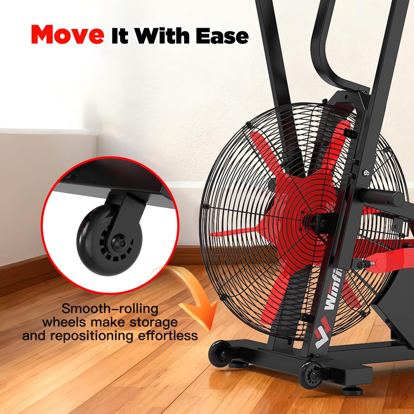 Winfita Exercise Bike,Premium Smart Air Resistance Fan Bike,Featuring Air Bike with Dual-Layer Drive System,Equipped with App Connectivity and Customizable Display,Ideal for Home Cardio Workouts