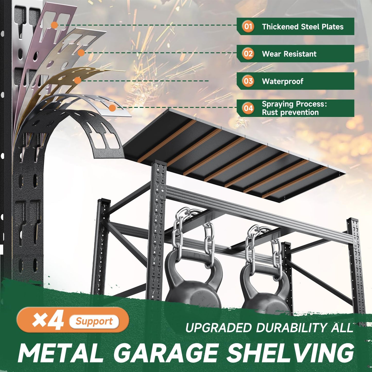 Letaya 6000LBS Storage Shelves Heavy Duty,79" W Garage Shelving Units, 4 Tier Adjustable Utility Rack Shelf,Large Metal Industrial Shelves,for Shop,Warehouse,Basement,Black (79" W x 24" D x 79" H)