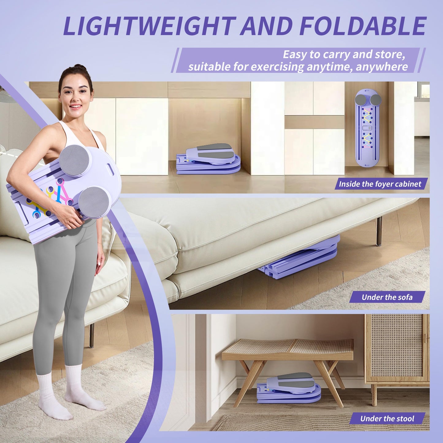 Pilates Board Reformer 15-in-1: Split & Foldable Design, Portable Home Gym with Digital Display, Resistance Bands, Balance Board for Women's Full Body & Core Training