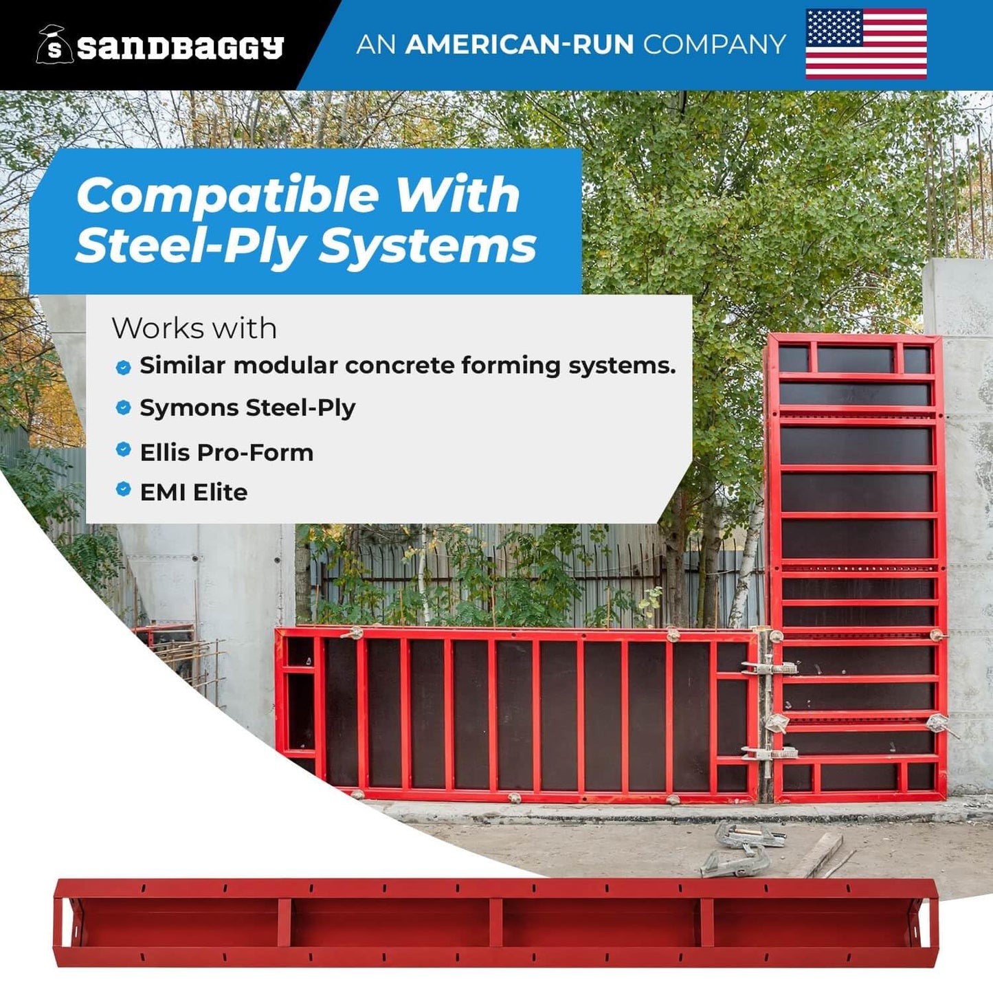 6" x 6" x 8 ft Inside Corners for Steel-Ply Concrete Forms - Sandbaggy (5, 6" x 6" x 8 ft)