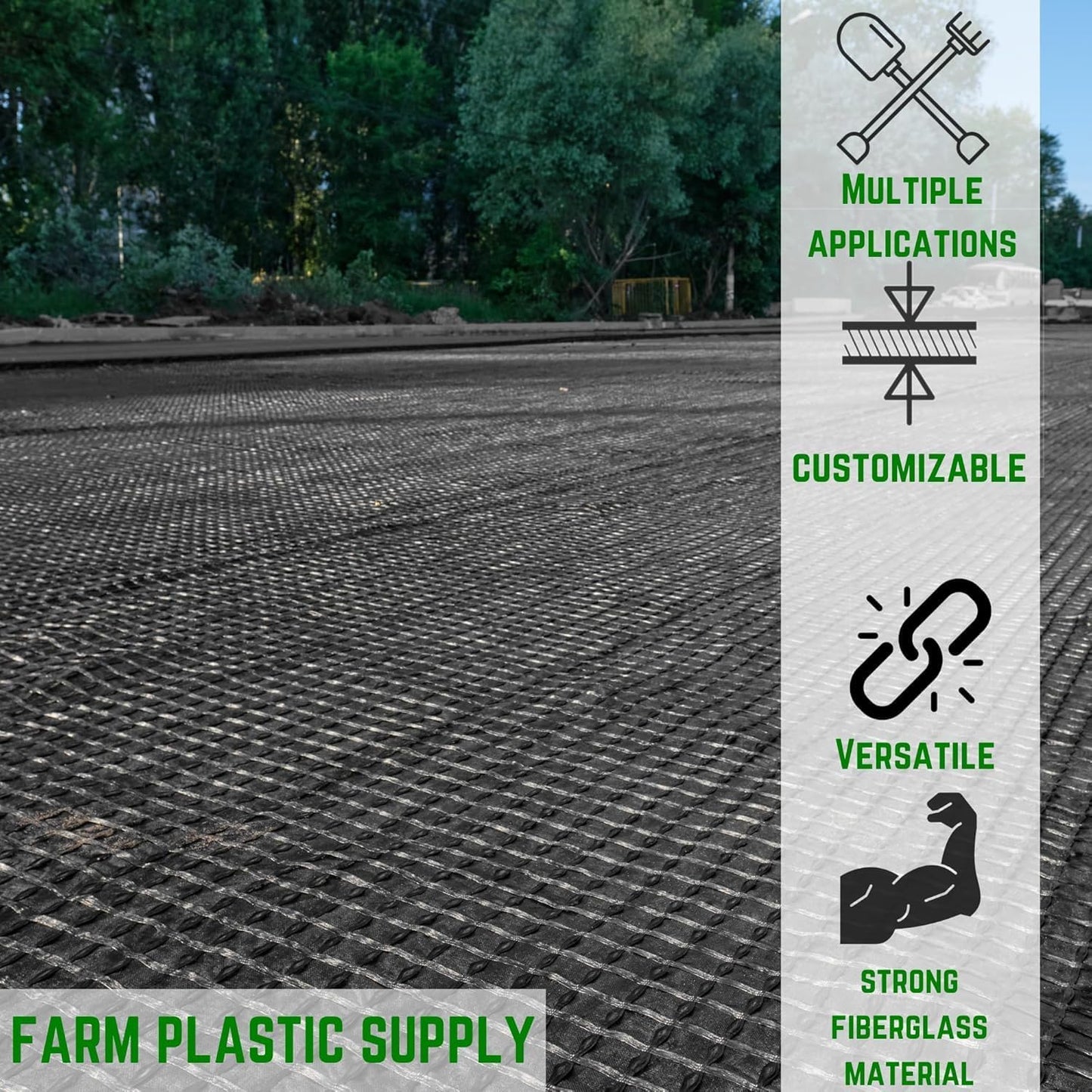 Farm Plastic Supply - Retaining Wall Geogrid - Driveway Stabilization Grids, Gravel Grid Walls Geocell Geogrid for Retaining Wall (4' x 50')