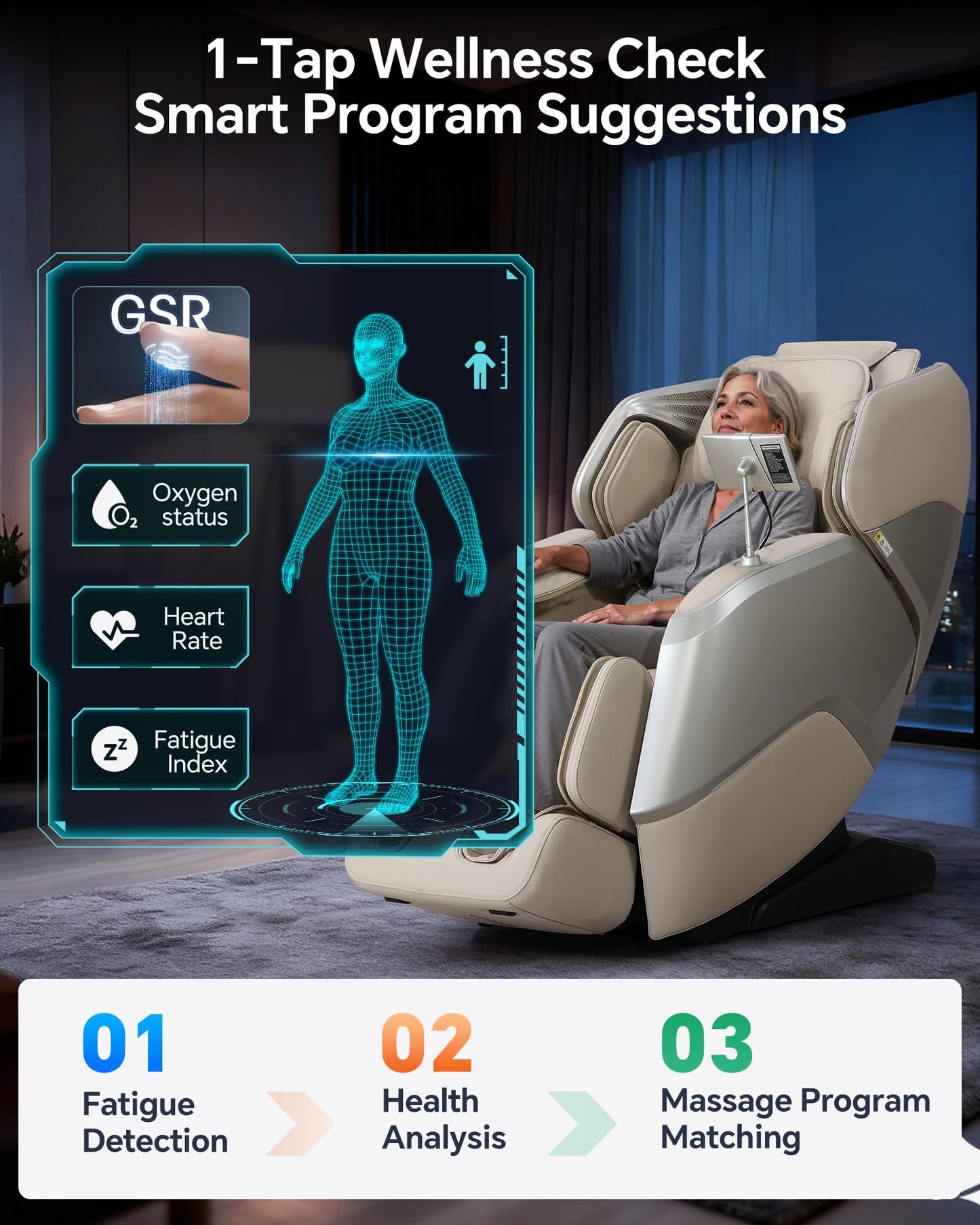 4D+3D Dual Mechanism Massage Chair Full Body, Zero Gravity Massage Chair Recliner with Segmented Dual SL Track, AI Fatigue Health Detection, 160° Flat Stretch, 8" HD Touchscreen & Voice Control,Brown