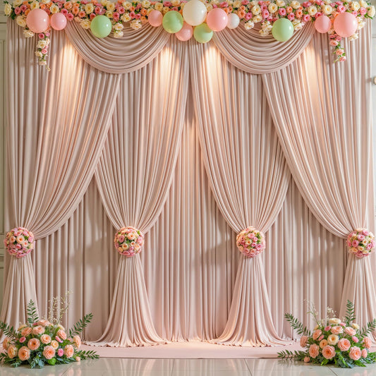 50x10ft Black Backdrop Curtain Panels for Parties - Wrinkle Free Polyester Photo Curtain Backdrop Wedding Back Drop Fabric Drapes for Party Decorations Background for Photography