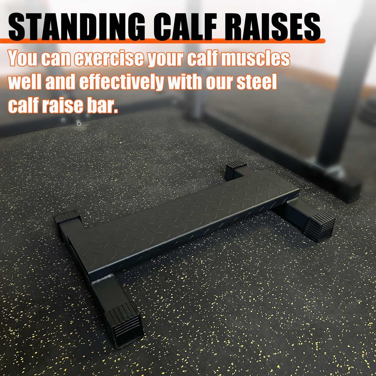 BLUSLM Steel Calf Raise Bar, Standing Machine for Stretching, Squat, Foot Stretch, Anti-Slip Solid Block (Calf Raise BAR 1)