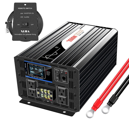 Xijia 3500W Pure Sine Wave Inverter 48V DC to 120V AC Converter for Off-Grid Solar System, Home Backup, RV, Truck – High Efficiency, Low Idle Power, Strong Load Capacity,Surge 7000W