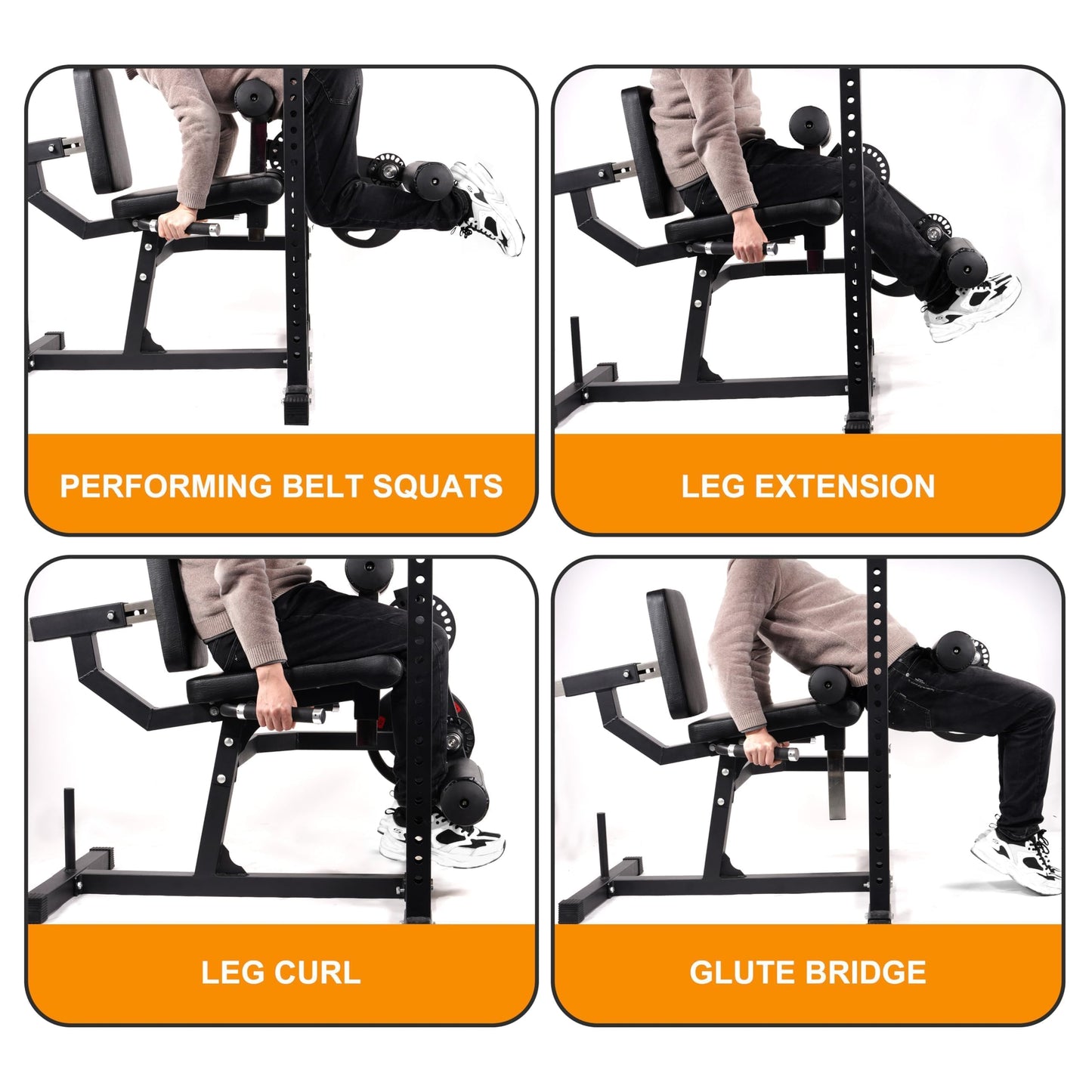 Fitvids Leg Extension and Curl Machine, Lower Body Special Leg Machine, Adjustable Leg Curl Workout Exercise Bench with Squat Rack, Leg Workout Equipment Home Gym Weight Machine