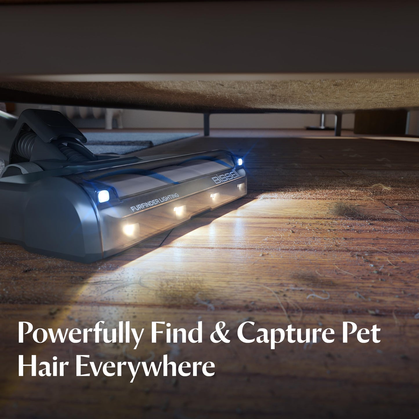 Bissell PowerClean FurFinder 200W Self-Standing Cordless Vacuum w/Tangle Free Brush Roll, Strong Suction, Removeable Battery, Wall Mount, Upholstery Tool & Bright Headlights