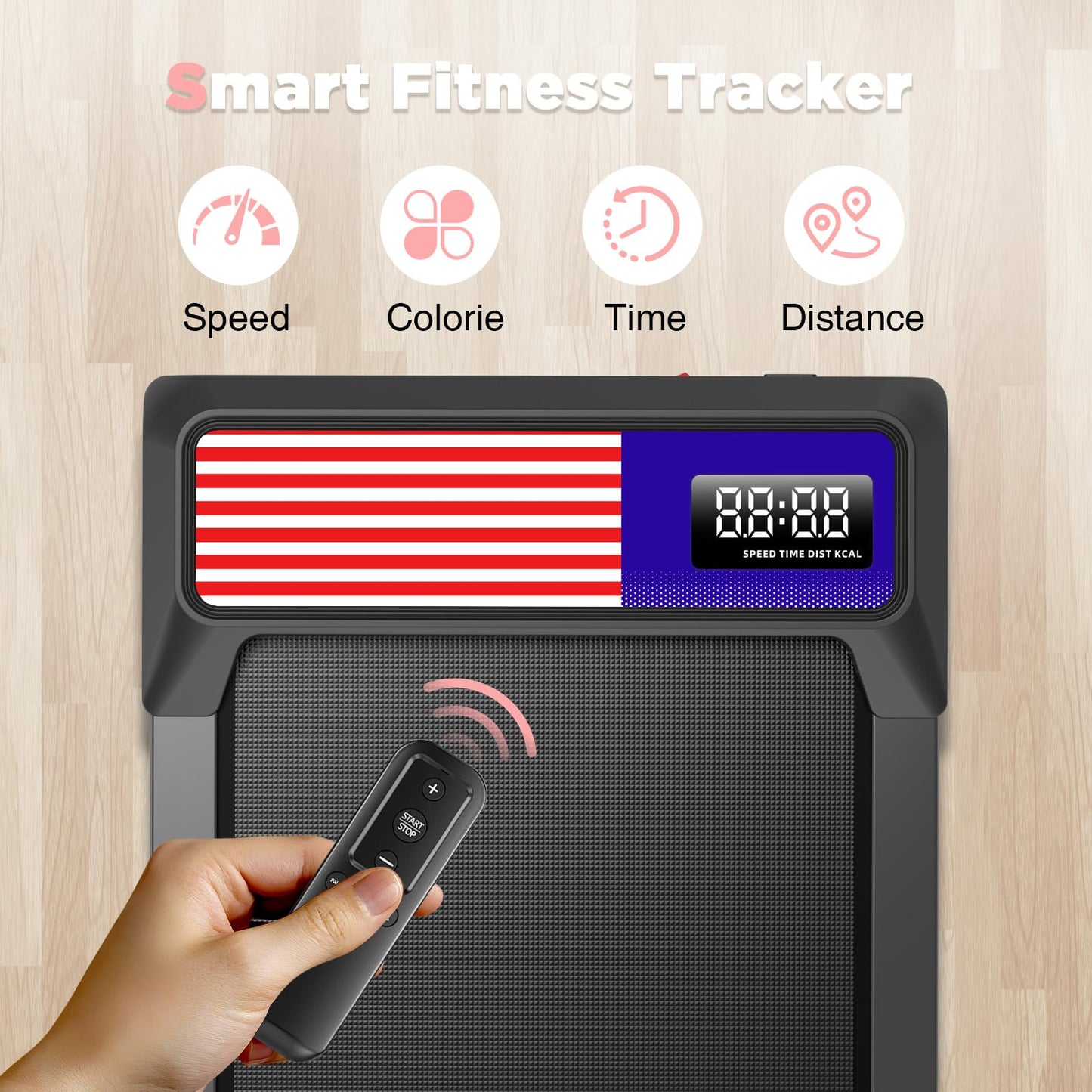 Walking Treadmill Pad Under-Desk with Incline - 2.5HP Home Running Pad LED Display Exercise Machine with Remote Control