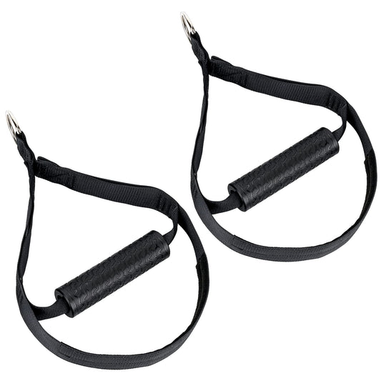 Bodytorc Cable Attachment Handles for Suspension Trainer or Resistance Bands, Home Gym Accessory with Rubber Grip and Foot Loops