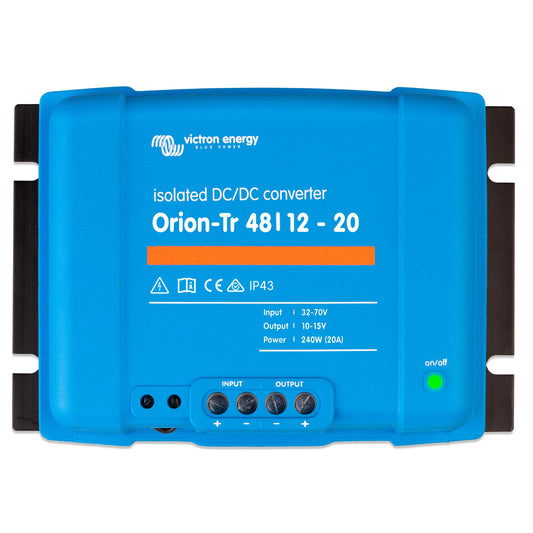 Victron Energy Orion-Tr DC to DC Converter - 48/12-Volt 20 amp 240-Watt - IP43 Protected - for Dual Battery Systems - Isolated