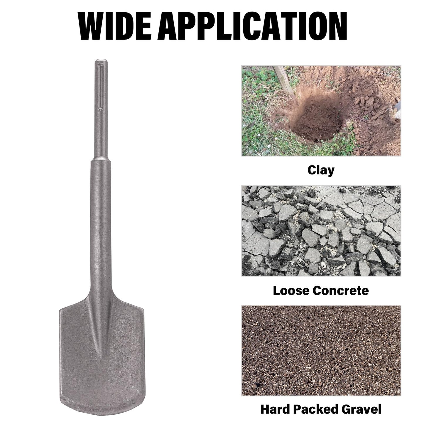Berserker 25-Pound SDS-Max Demolition Jack Hammer with SDS Max Clay Spade, 4-1/2" x 18-1/2" Steel Shovel Bit