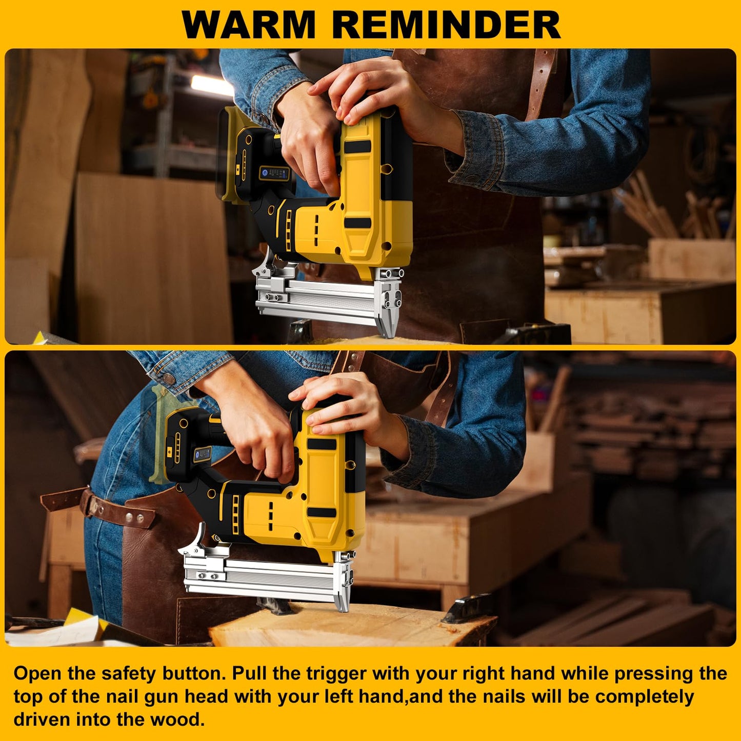 18 Gauge Cordless Brad Nailer for Dewalt 20V MAX Battery, Battery Powered Nail Gun with 1000 Nails, Lightweight Electric Nail Gun for Woodworking, DIY, Framing & Home Improvement (No Battery)