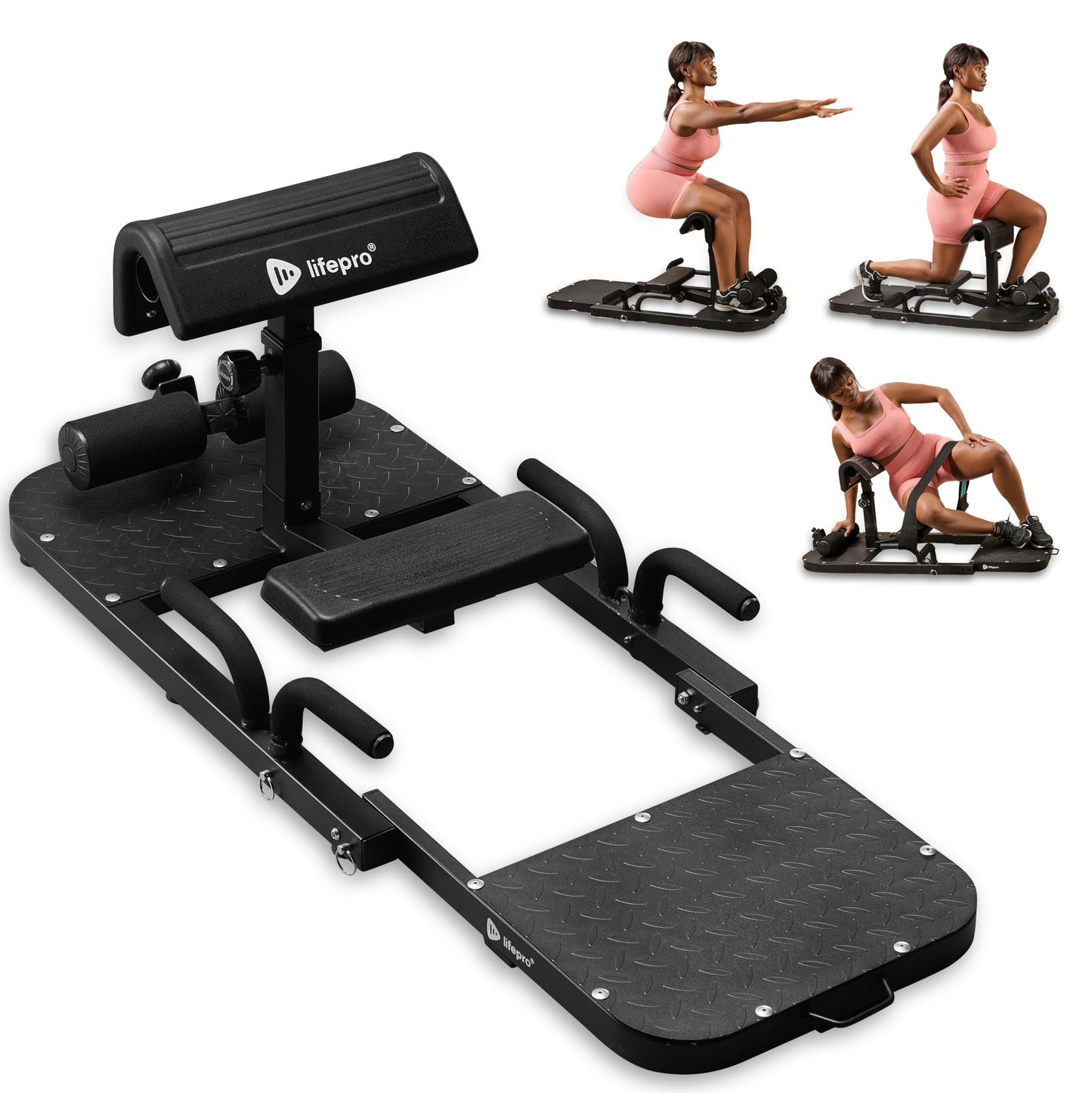 Lifepro Hip Thrust Machine – Adjustable Glutes Workout Equipment for Home – GluteBlast Foldable Booty Builder, Sissy Squat Machine, Thrust Glute Bench, Home Gym Glute Workout