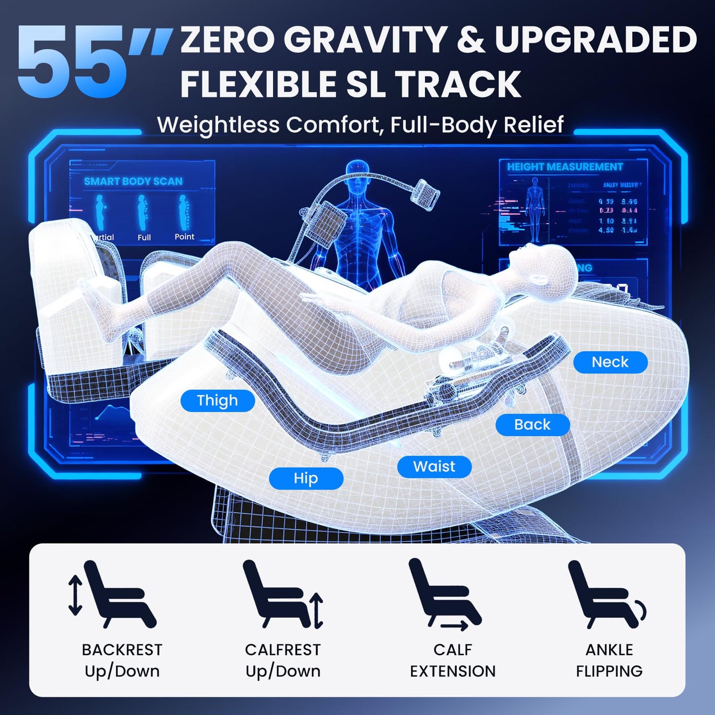 Notired 4D Massage Chair Full Body, Unique 2026 Space Walk & Ankle Stretch, Zero Gravity SL-Track Shiatsu Massage Chair Recliner with Electric Calfrest Extension & Foot Rollers, AI Voice, S002 White