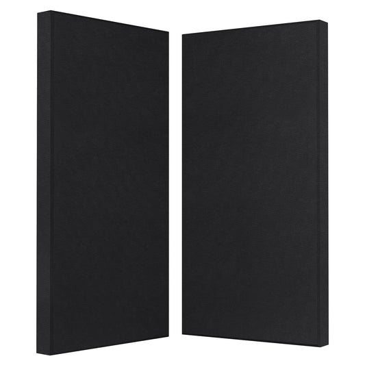 2” Thick Acoustic Panels with Hanging Hardware, 2 PCS 47.2” x 23.6” Fiberglass Sound Absorbing Panels for Home Theater Church Office Wall, Black