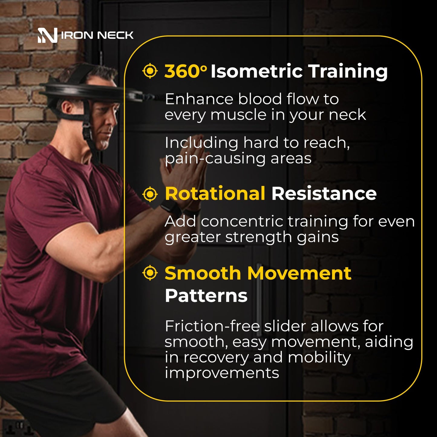 Iron Neck 3.0 - Advanced Neck Trainer, Strengthener, Exerciser, & Rehabilitation Device to Relieve Pain & Improve Posture - Workout & Strength Training Equipment, Home Gym Accessories for Men