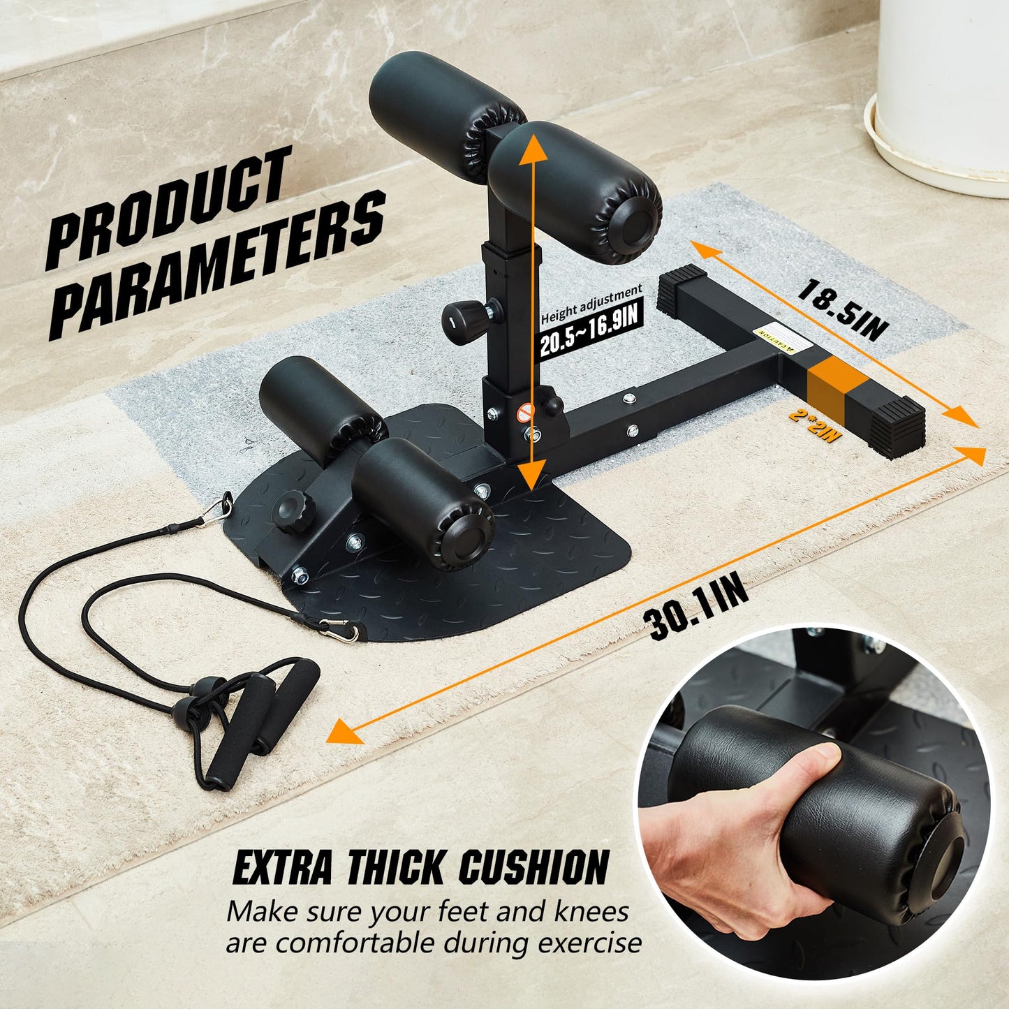 leikefitness Deep Sissy Squat Bench Core Workout Multifunctional Leg Exercise Machine For Home Gym